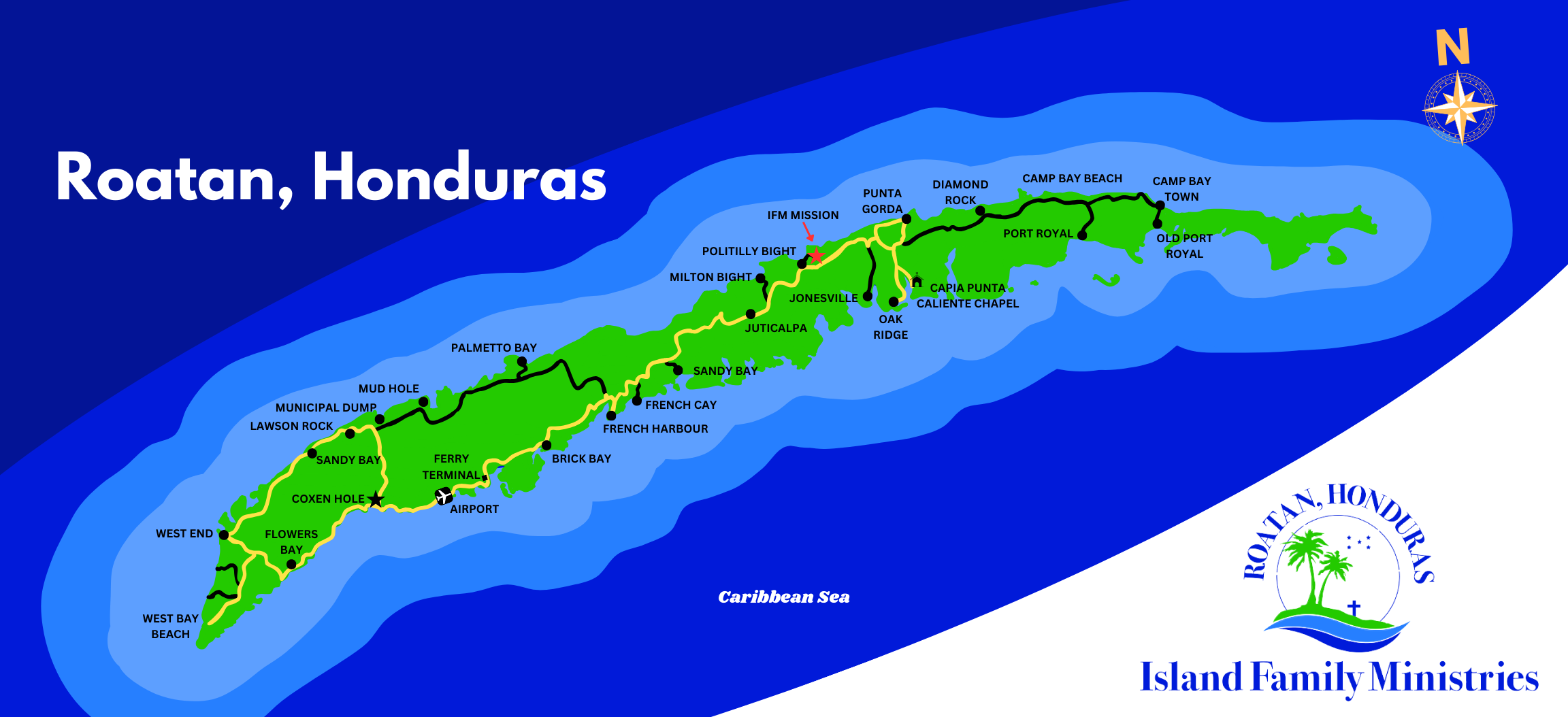 map of Roatan